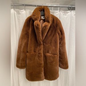 Apparis Brown Faux Fur Coat